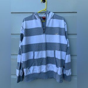 Arsenal stripped soccer quarter zip sweater